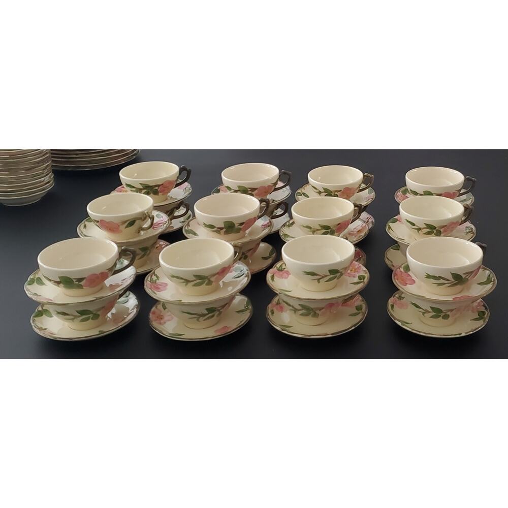 VTG Set of 24 Franciscan Desert Rose Tea/Coffee Cups & Saucers TEA PARTY WEDDING